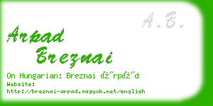 arpad breznai business card